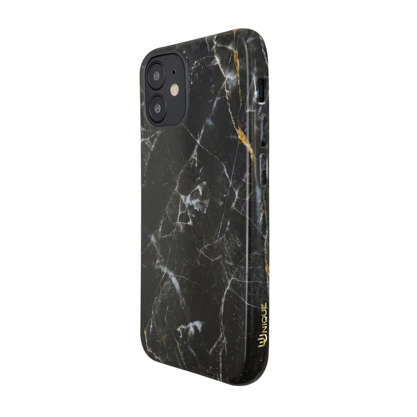 iPhone 12 Mini Uunique Black/Gold (Dark Star Marble) Nutrisiti Eco Printed Back Case - 15-07608