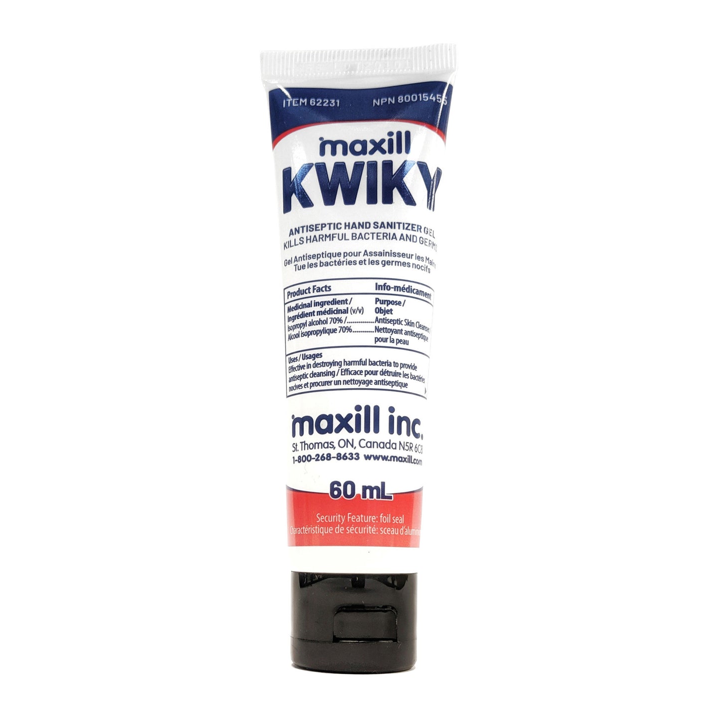 maxill KWIKY 60ml Antiseptic Hand Sanitizer Gel - 15-07661