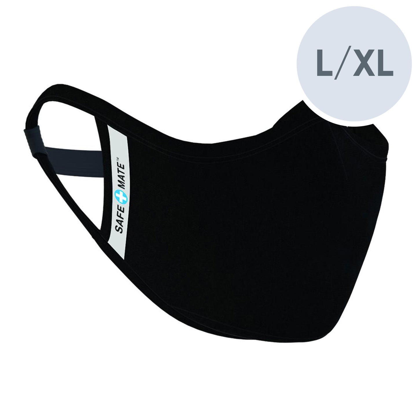 Safe+Mate Black Washable Cloth Face Mask -L/XL - 15-07907
