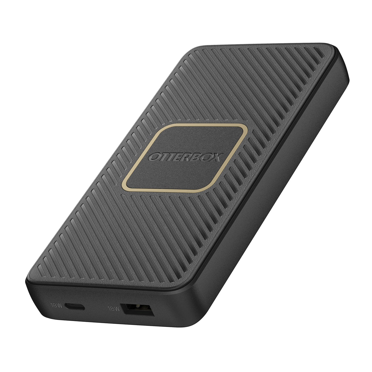 OtterBox 10,000mAh Black Dual Port USB-A (12W)+USB-C PD (18W) Portable Power Bank w/10W Qi Char - 15-07949