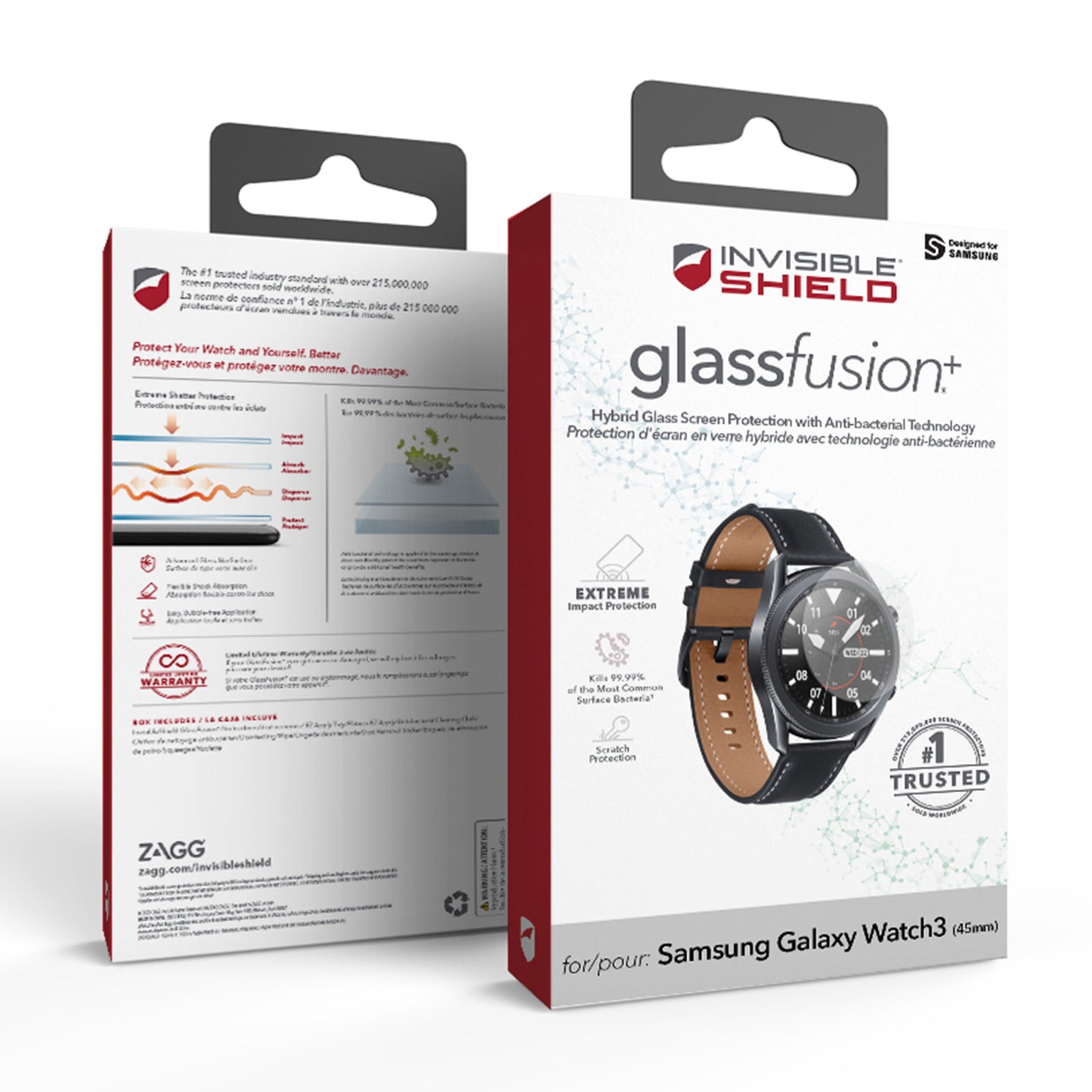 Samsung Galaxy Watch3 (45mm) ZAGG InvisibleShield FusionPlus Glass Screen Protector - 15-07995