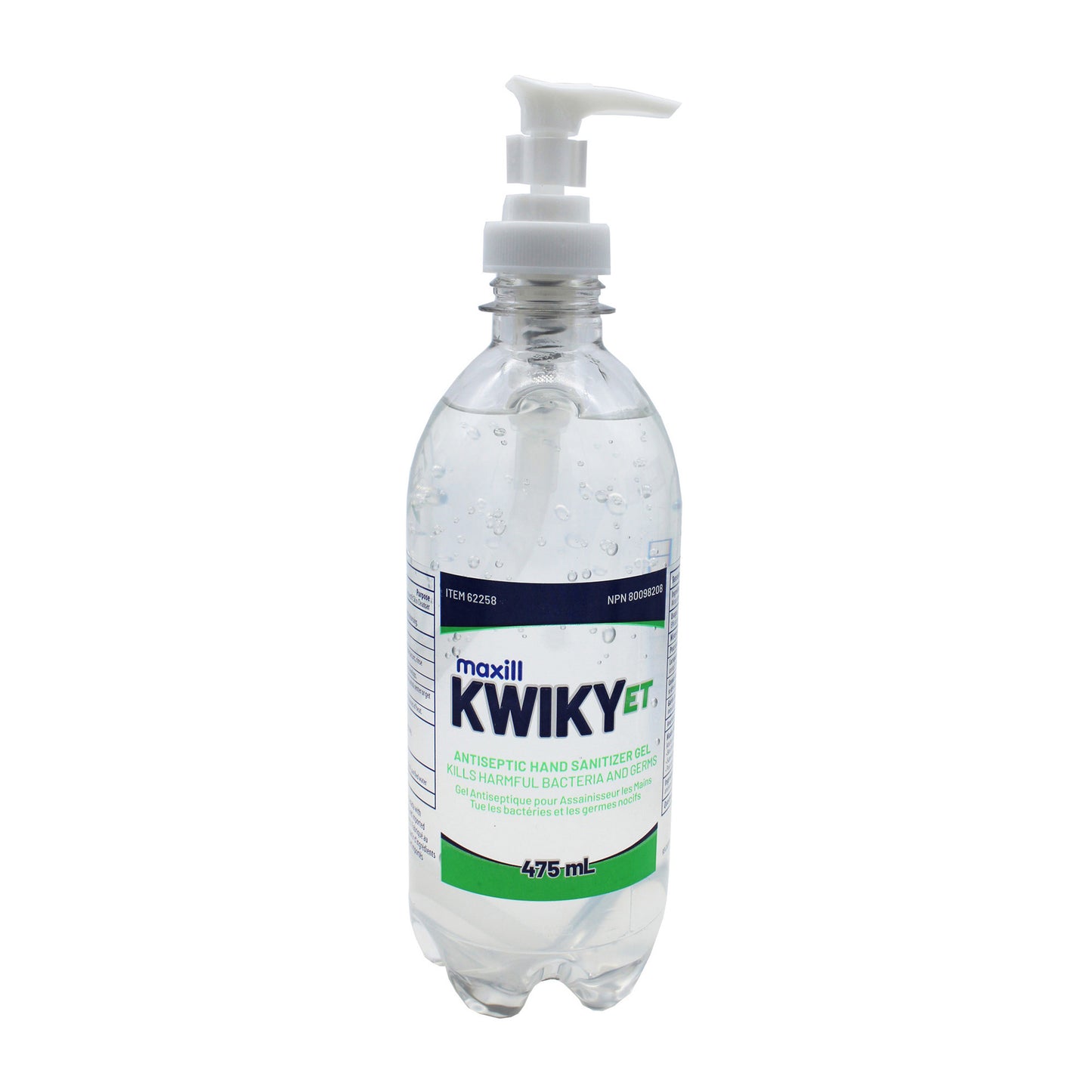 maxill KWIKY 475ml Antiseptic Hand Sanitizer Gel - Pump Bottle - 15-08079