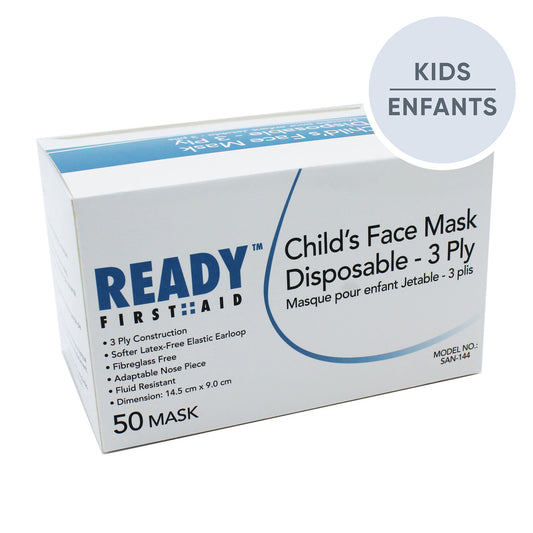 Ready First Aid 3-Ply Earloop Disposable Kids Mask - 50pk - 15-08083