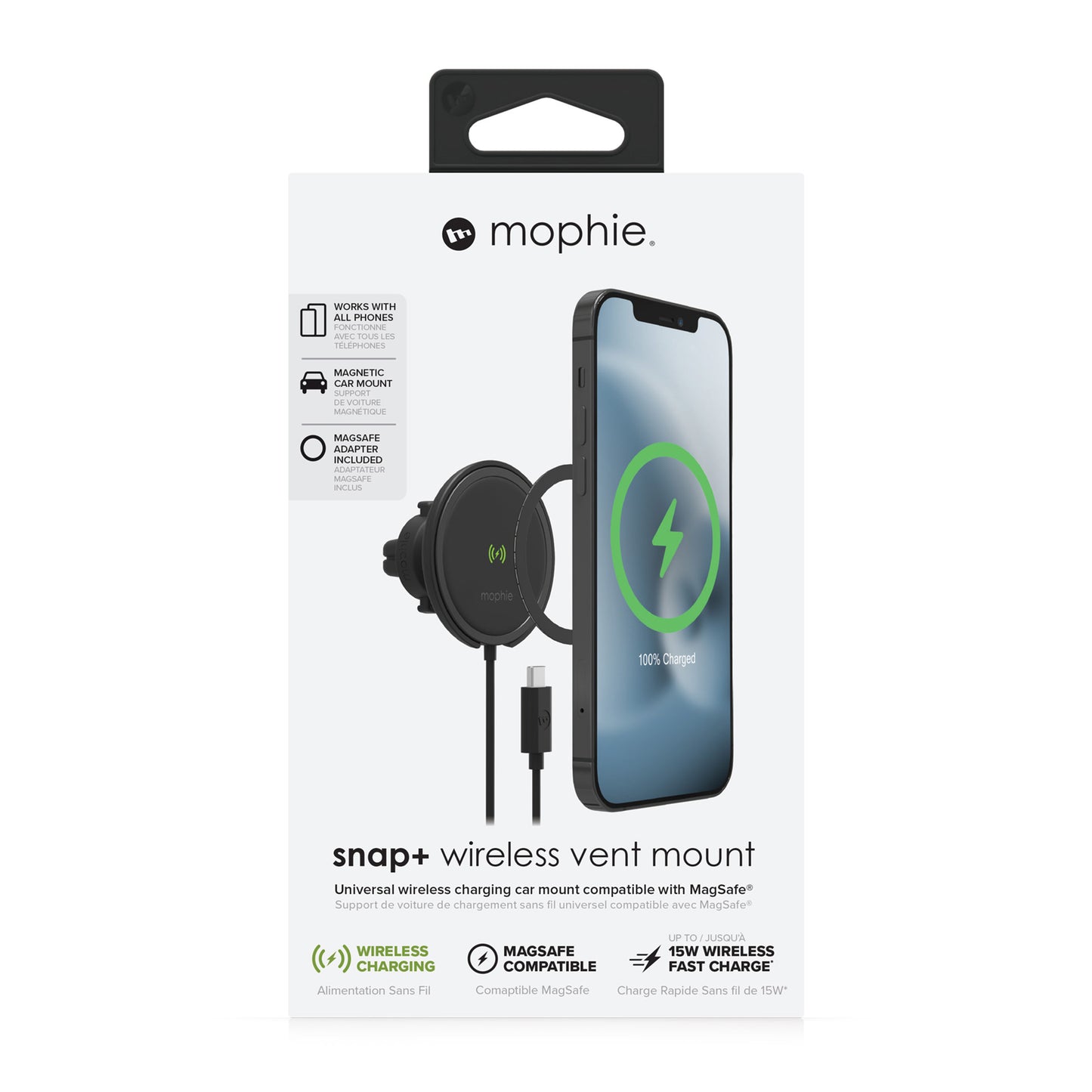 mophie universal snap+ wireless vent mount - 15-08752