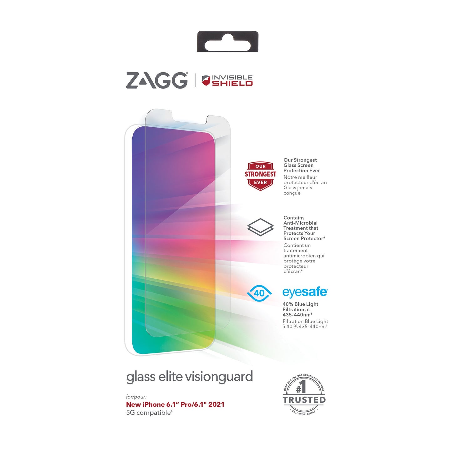 iPhone 14/13/13 Pro ZAGG InvisibleShield Glass Elite VisionGuard+ Screen Protector - 15-08877