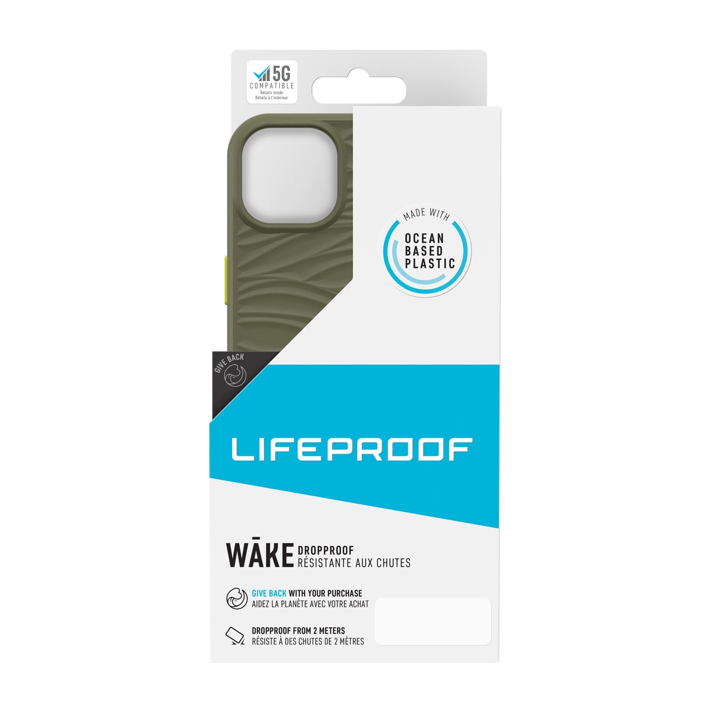 iPhone 13 LifeProof Wake Recycled Plastic Case - Green (Gambit Green) - 15-09140
