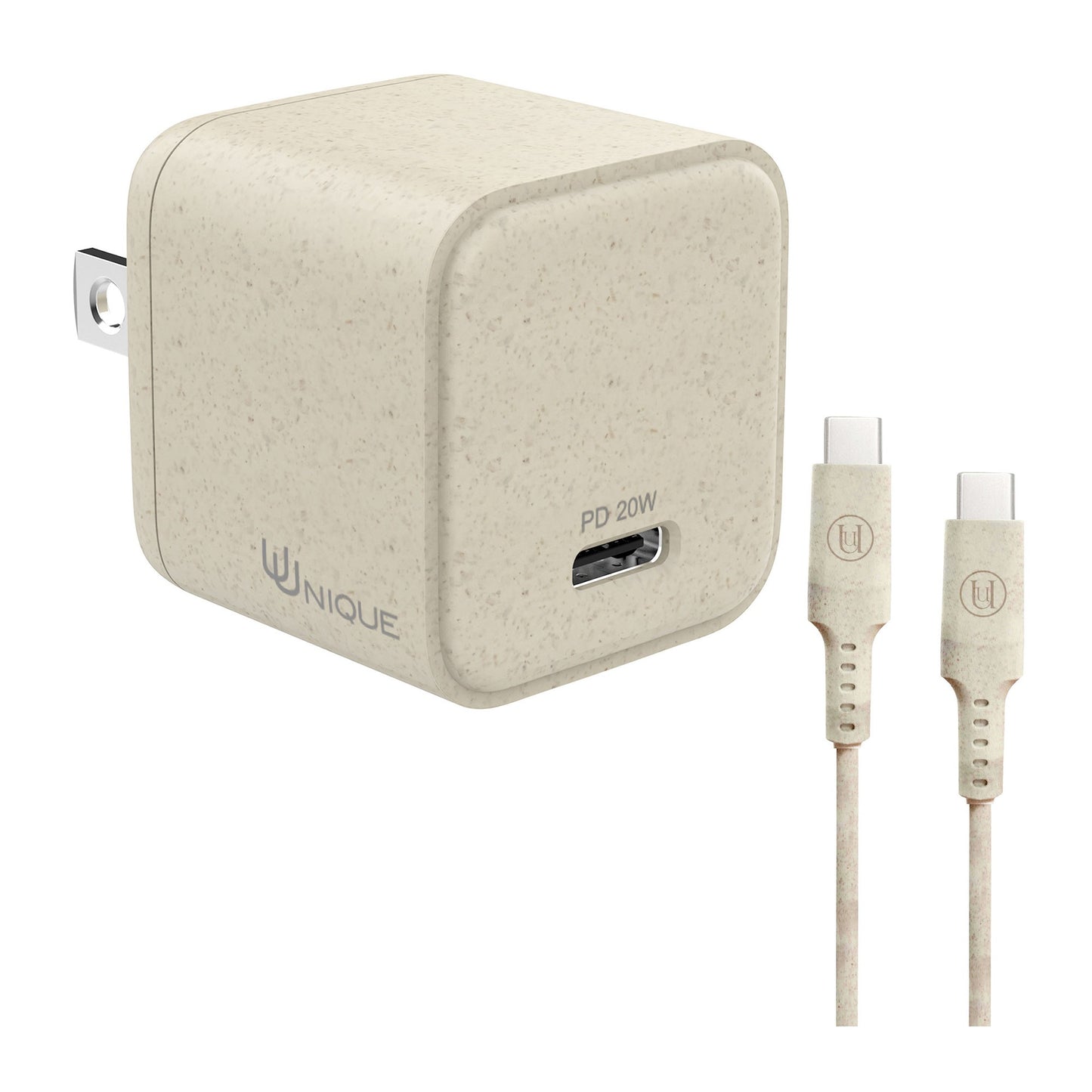Uunique 20W PD Eco USB-C to USB-C Charger - White - 15-09761