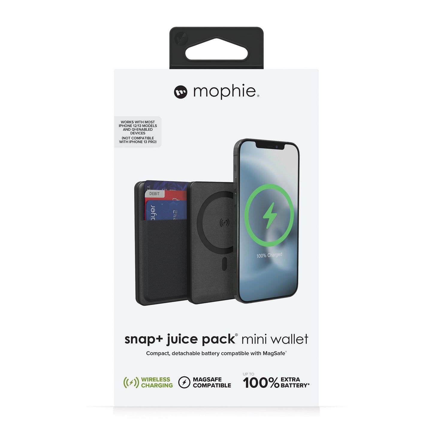 mophie universal battery snap+ juice pack wallet - black - 15-09962