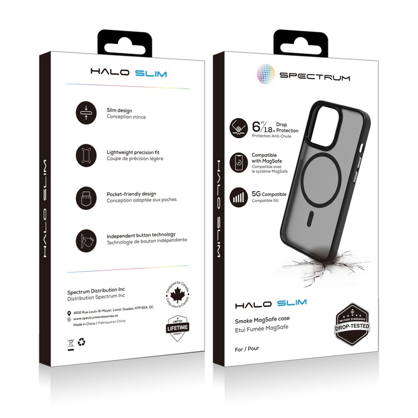 iPhone 14/13 SPECTRUM Halo Slim MagSafe Case - Smoke - 15-10552