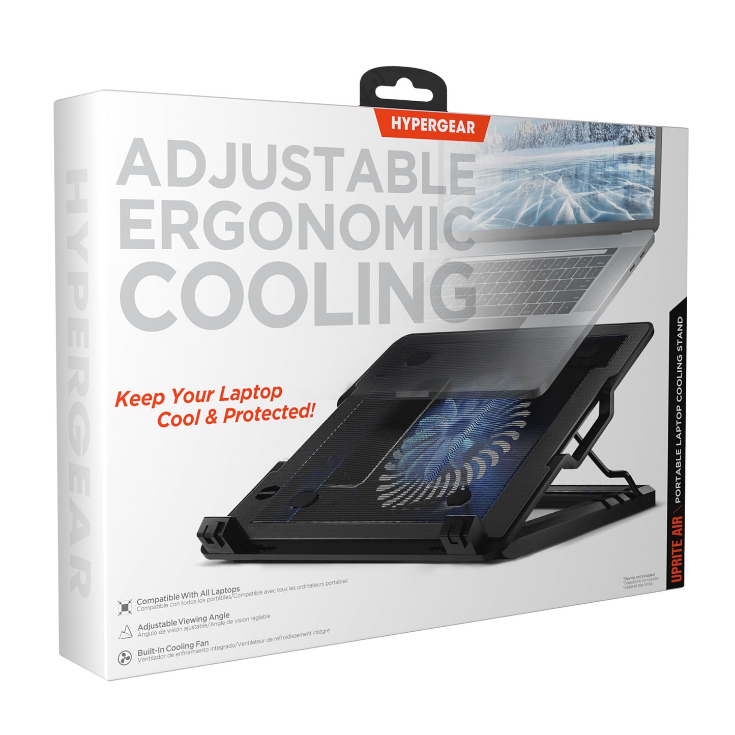 HyperGear UpRite Air Portable Laptop Cooling Stand - Black - 15-10558